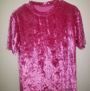Hot Pink Velvet Top